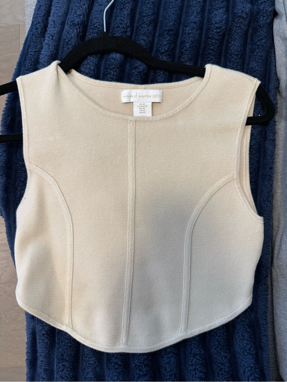 House of Harlow 1960 Cream Structured Crop Top